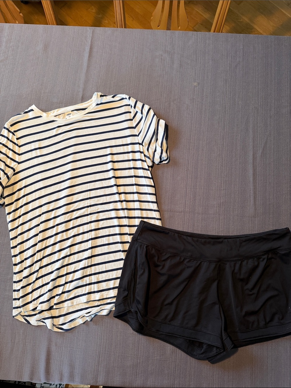 Nike Black Athletic Shorts / Old Navy Tshirt